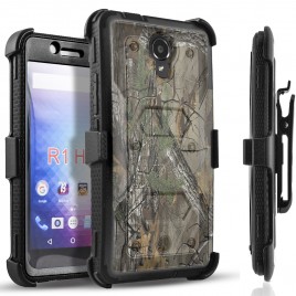 BLU R1 HD Case, [SUPER GUARD] Dual Layer Protection With [Built-in Screen Protector] Holster Locking Belt Clip+Circle(TM) Stylus Touch Screen Pen (Camo)